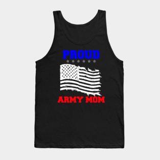 Proud Army Mom 4th Of July 2024 Military Mommy Tank Top